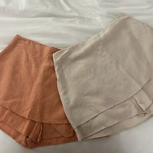 Cream and Orange Linen Shorts (2 for 1)